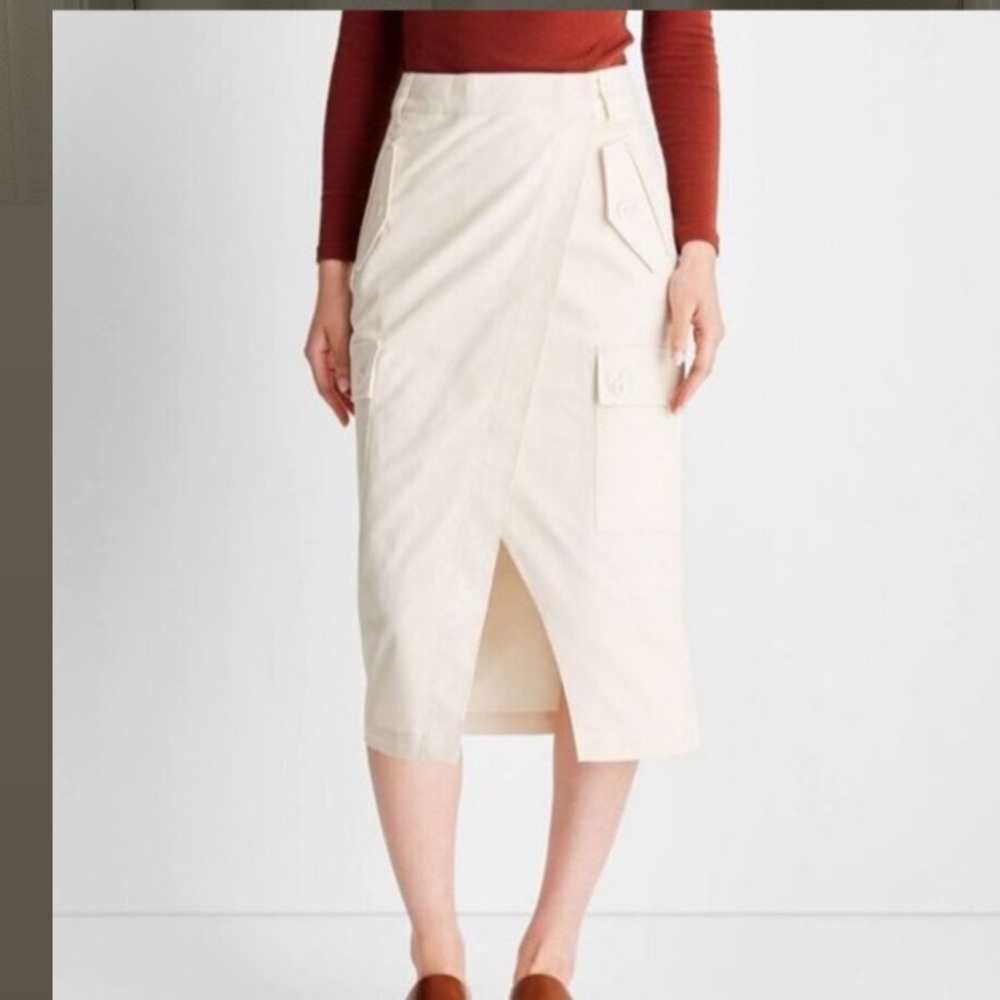 Future Collective Cream Cargo Pencil Skirt 26 NWT